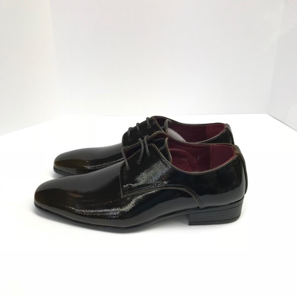 E.J. Samuel Men's Dress Shoes Brown Patent Leather Look Man Made Material - Picture 3 of 5